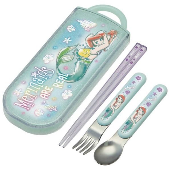 Skater 兒童餐具 ( 筷子、叉、匙 ) 三件套裝 – 迪士尼小魚仙 Ariel  -  LeStore.HK